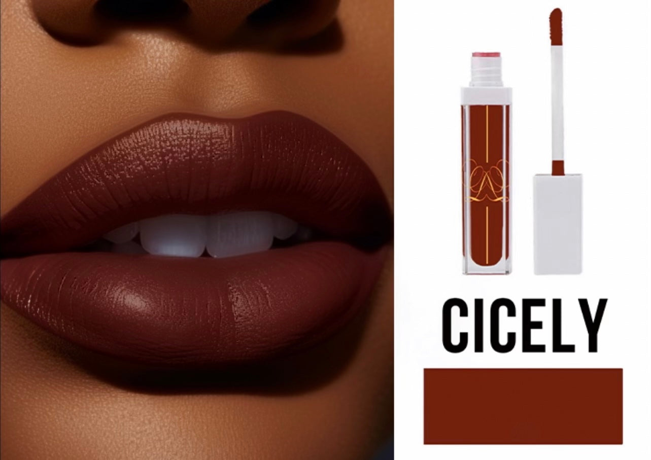 Brick Red Velvet Matte Lipstick -Cicely